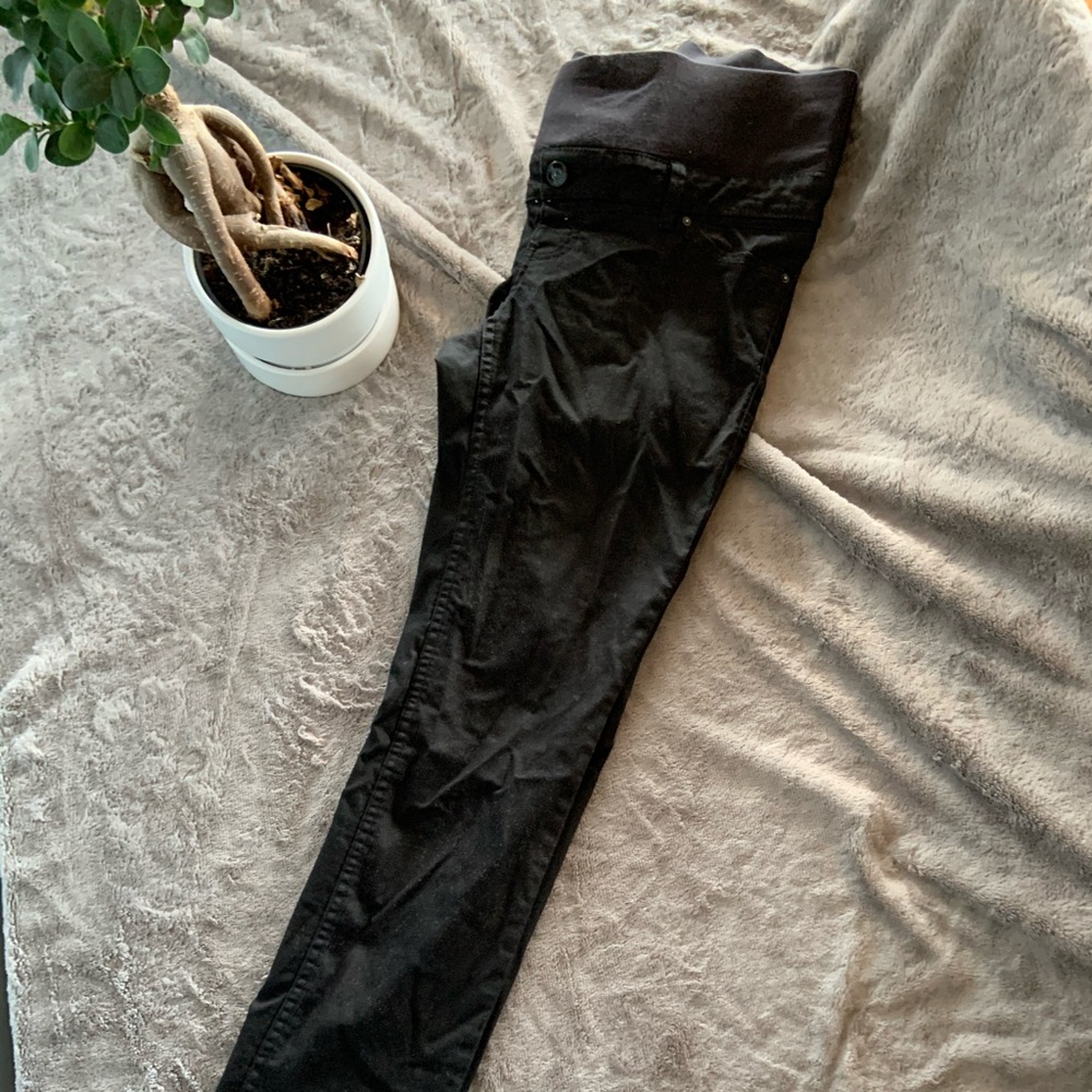 Black straight leg maternity pants